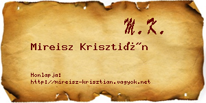 Mireisz Krisztián névjegykártya